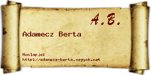 Adamecz Berta névjegykártya